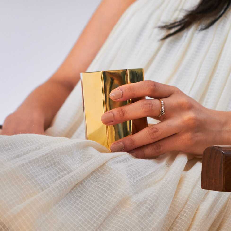 Hex Brass Glass Brass drinking glass