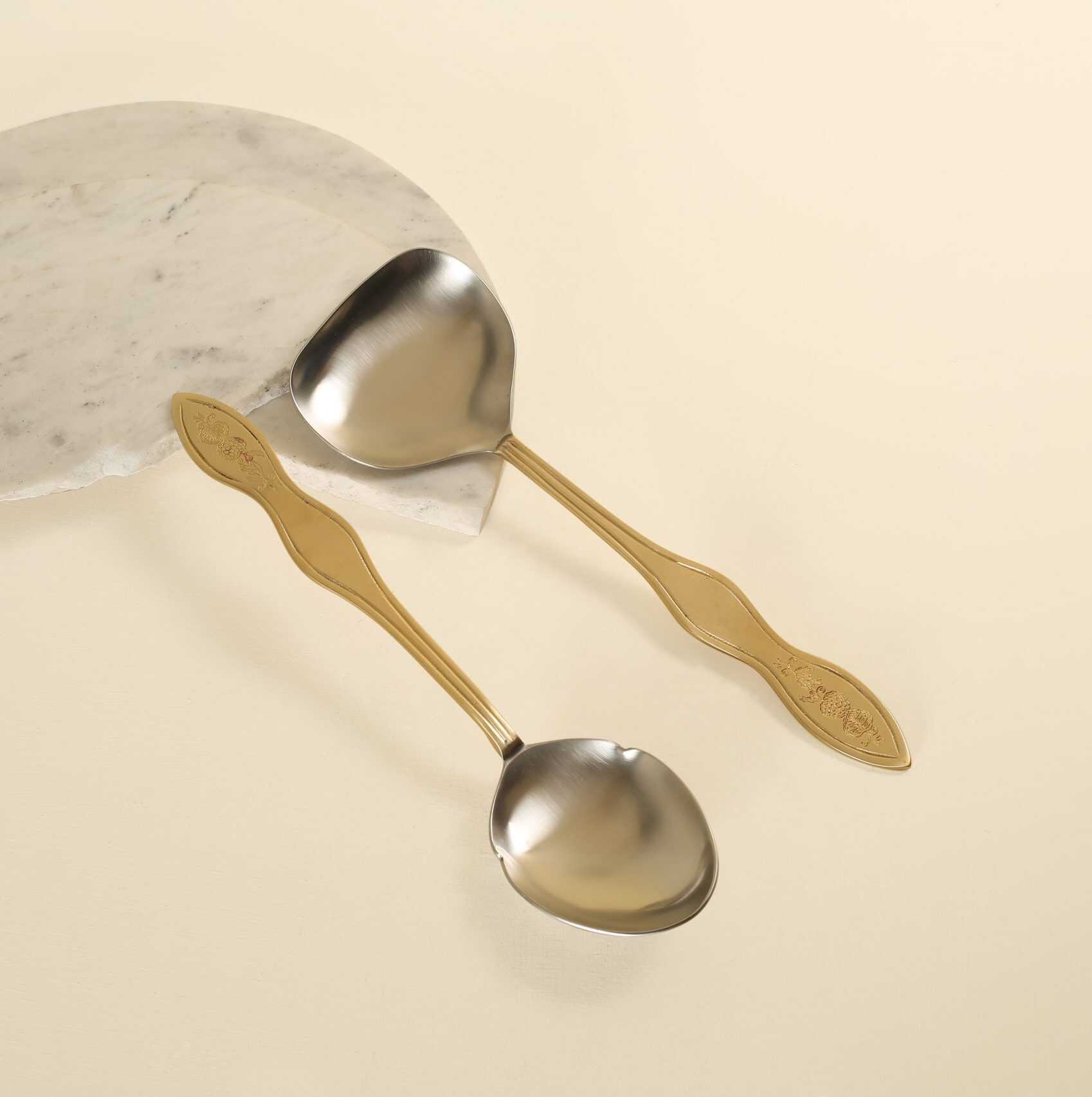 PURI7233 Brass vegetable & Rice Serving spoons