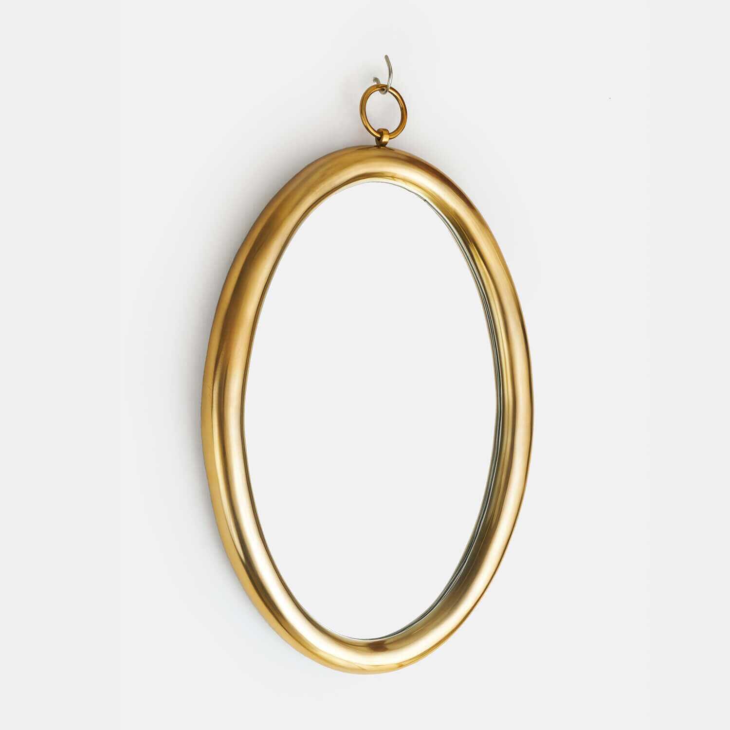 round gold mirror bathroom