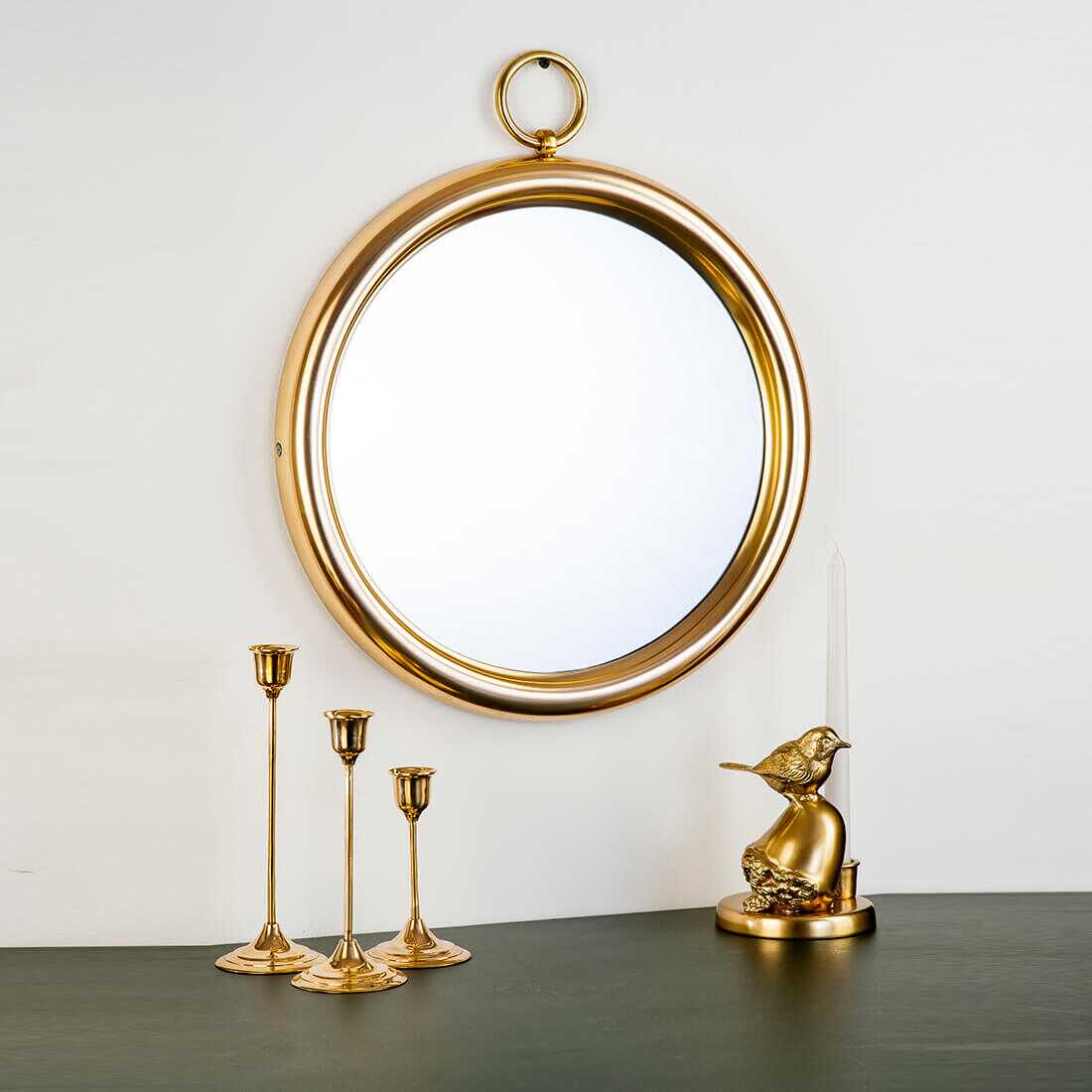 Round gold mirror mirrors decorative