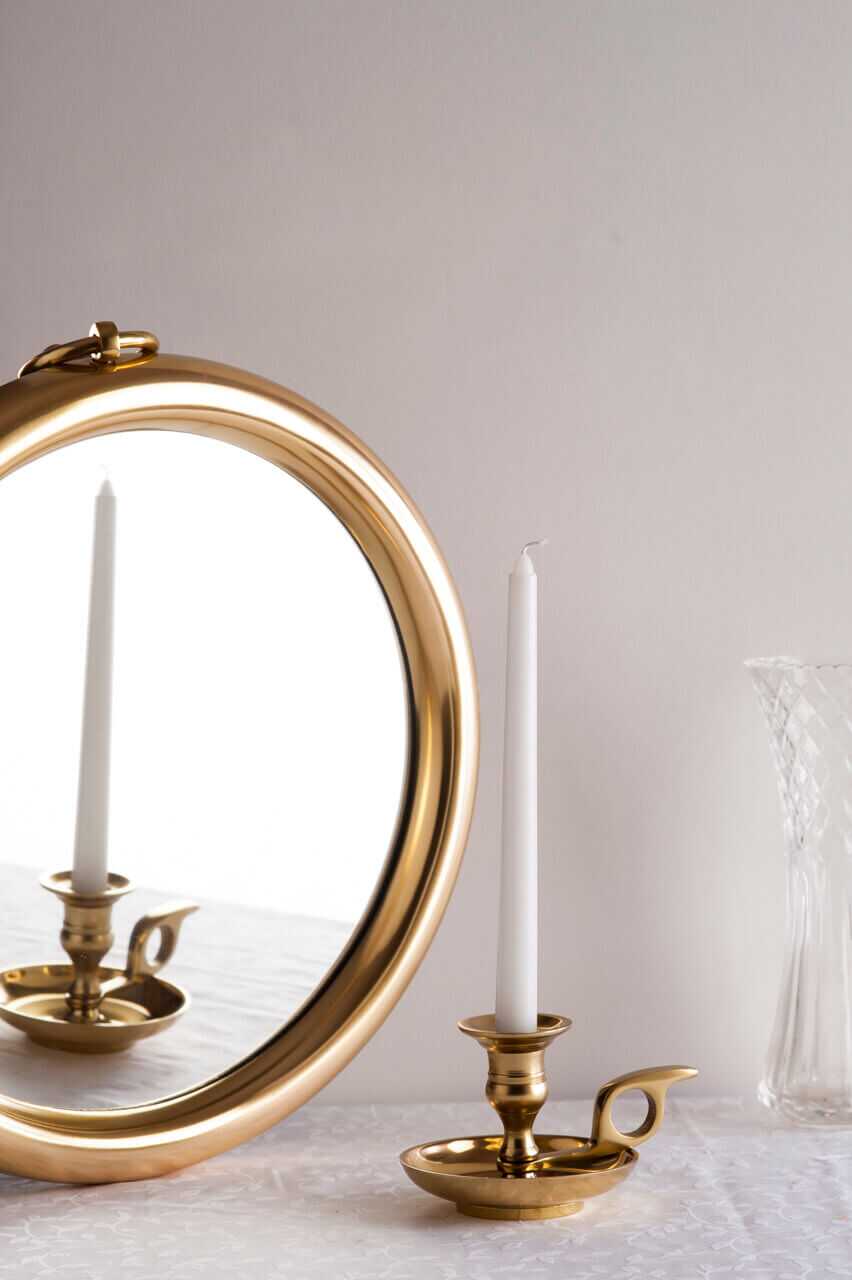 Looking Glass mirror Small Gold Round Mirror