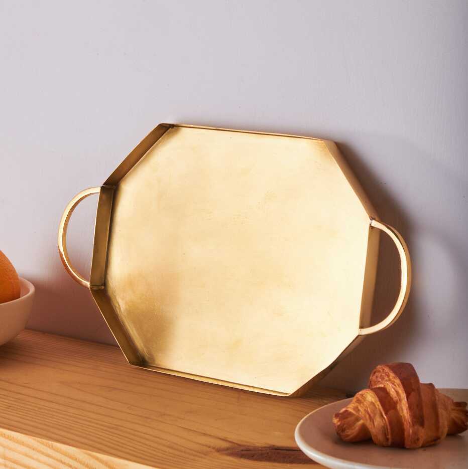 Octa Brass Tray Brass serving tray : topbrass